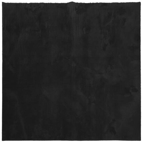Gulvtæppe HUARTE 200x200 cm kort luv og vaskbart sort