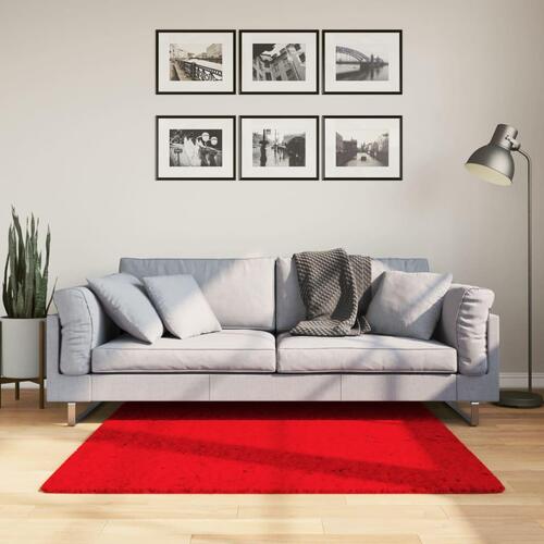 Gulvtæppe HUARTE 120x120 cm kort luv og vaskbart rød