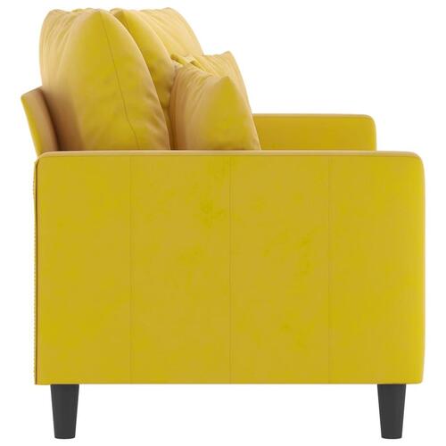 2-personers sofa 140 cm fløjl gul