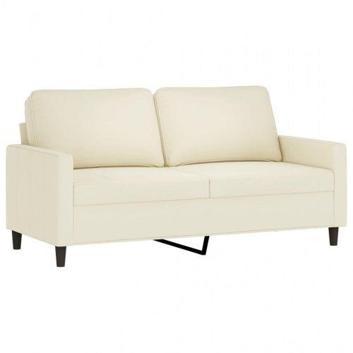 2-personers sofa i velour - cremefarvet, 140 cm sædebredde