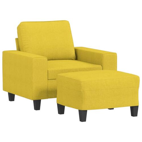 Sofastol med fodskammel 60 cm stof Lysegul