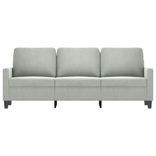 3-personers sofa 180 cm velour lysegrå