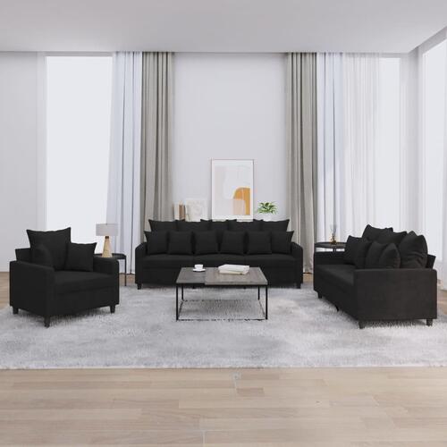 3 personers sofa med hynder velour sort