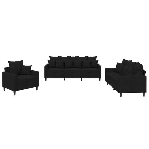 3 personers sofa med hynder velour sort