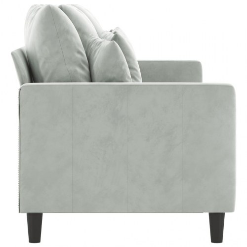 3-personers sofa i velour - lysegrå, sædebredde 180 cm