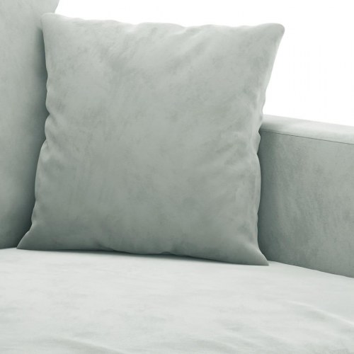3-personers sofa i velour - lysegrå, sædebredde 180 cm