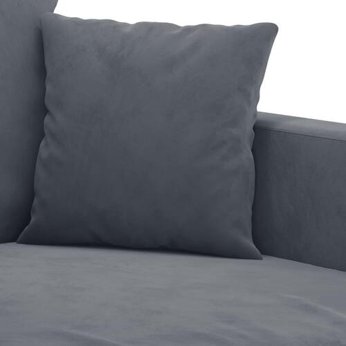 Sofasæt 4 dele med hynder velour mørkegrå