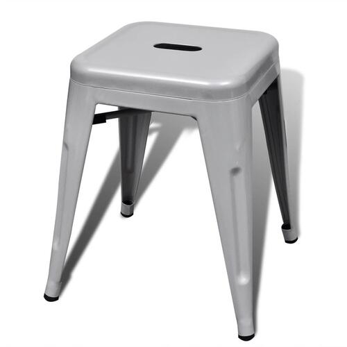 Stabelbare skamler 2 stk. metal grå