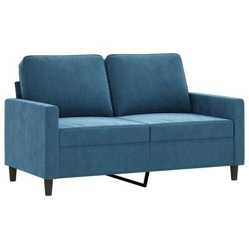 2 personers sofa med hynder velour blå