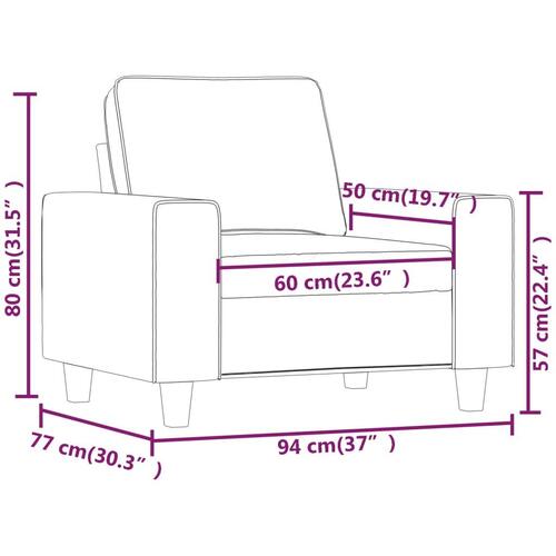 Lænestol 60 cm stof sort