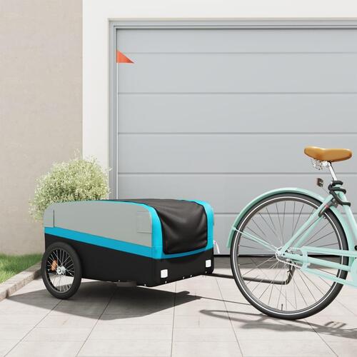 Cykelanhænger 45 kg jern sort og blå