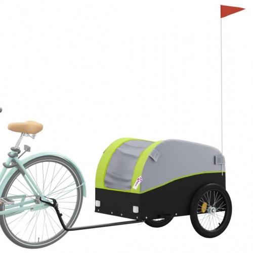 Cykelanhænger 45 kg - jern, sort/grøn