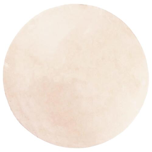 Gulvtæppe HUARTE Ø 80 cm kort luv og vaskbart beige