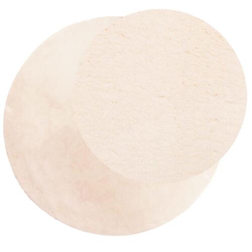 Gulvtæppe HUARTE Ø 80 cm kort luv og vaskbart beige