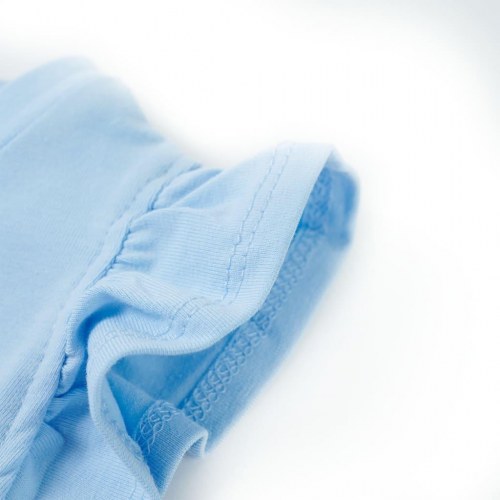 T-shirt til børn med flæser str. 128 - lyseblå