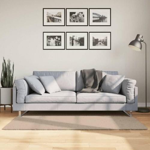 Gulvtæppe HUARTE 80×150 cm - kort luv, vaskbart, sandfarvet
