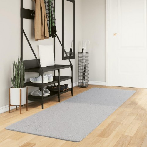 Gulvtæppe HUARTE 80×250 cm - kort luv, vaskbart, grå