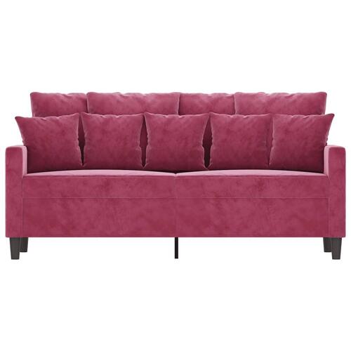 2-personers sofa 140 cm fløjl vinrød