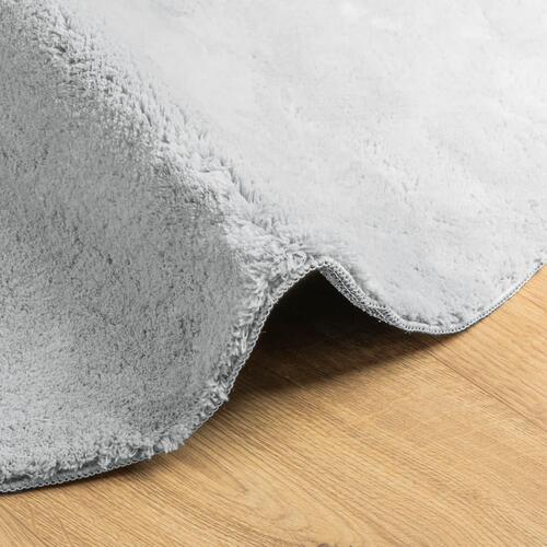 Gulvtæppe HUARTE Ø 80 cm kort luv og vaskbart grå