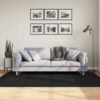 Gulvtæppe HUARTE 140x200 cm kort luv og vaskbart sort