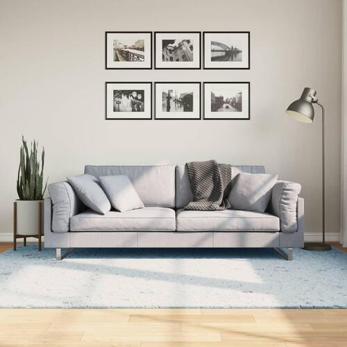 Gulvtæppe HUARTE 160x230 cm kort luv og vaskbart blå