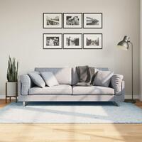 Gulvtæppe HUARTE 140x200 cm kort luv og vaskbart blå