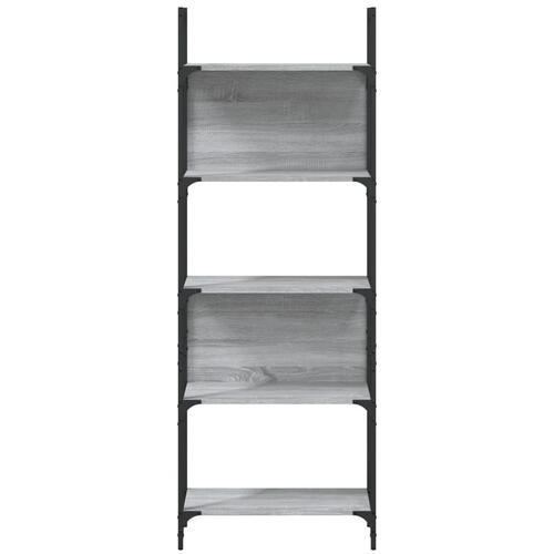 Bogreol 60,5x24x166,5 cm 5 hylder konstrueret træ grå sonoma-eg