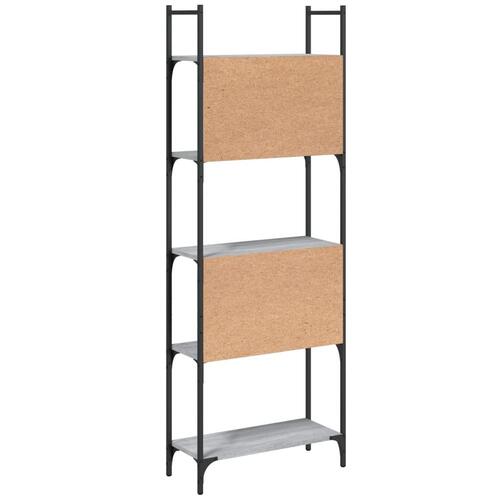 Bogreol 60,5x24x166,5 cm 5 hylder konstrueret træ grå sonoma-eg