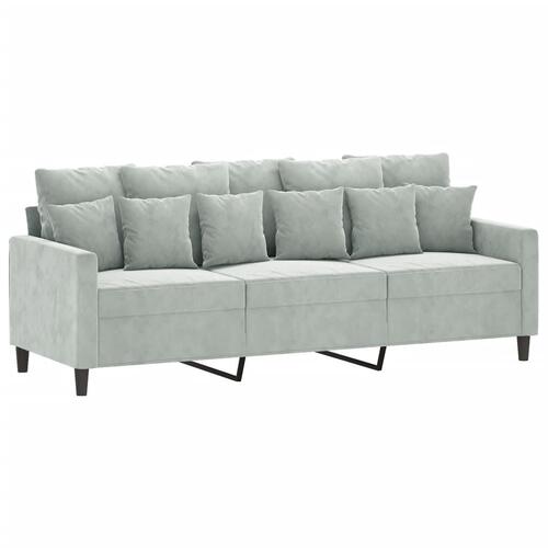 2 personers sofa med hynder velour lysegrå