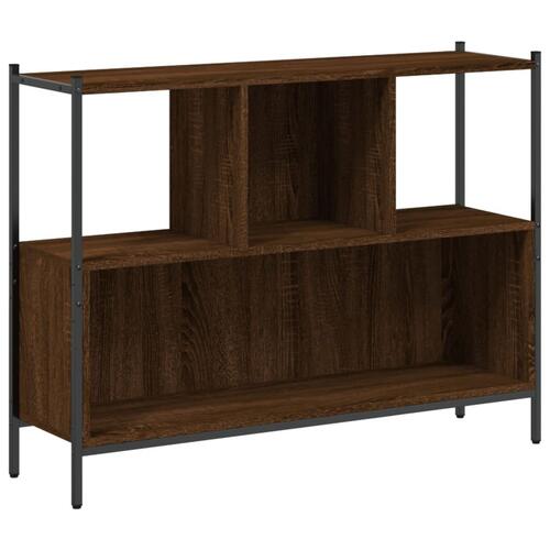 Bogreol 102x28x77,5 cm konstrueret træ brun egetræsfarve
