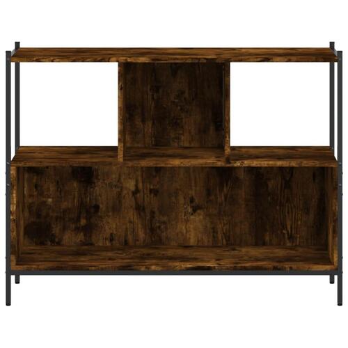 Bogreol 102x28x77,5 cm konstrueret træ røget egetræsfarve