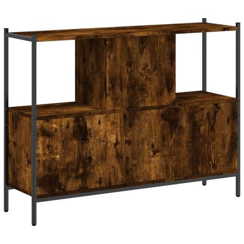 Bogreol 102x28x77,5 cm konstrueret træ røget egetræsfarve