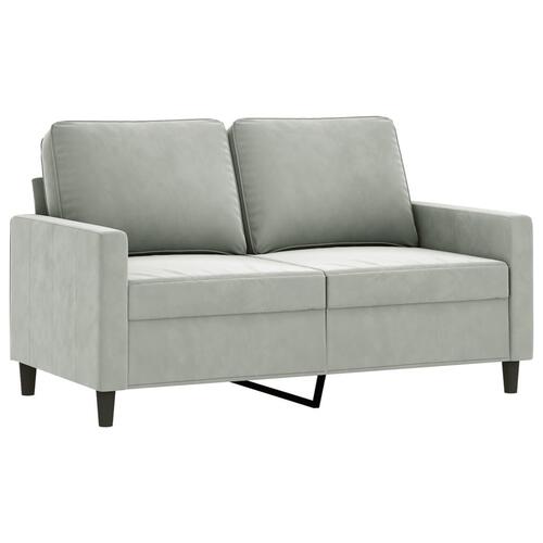 2 personers sofa med hynder velour lysegrå