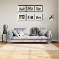 Gulvtæppe HUARTE 120x170 cm kort luv og vaskbart beige