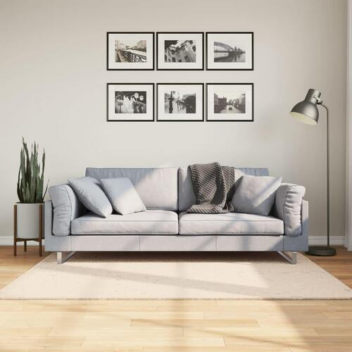 Gulvtæppe HUARTE 120x170 cm kort luv og vaskbart beige