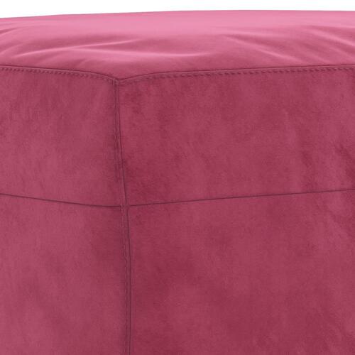 Sofasæt 4 dele med hynder velour vinrød