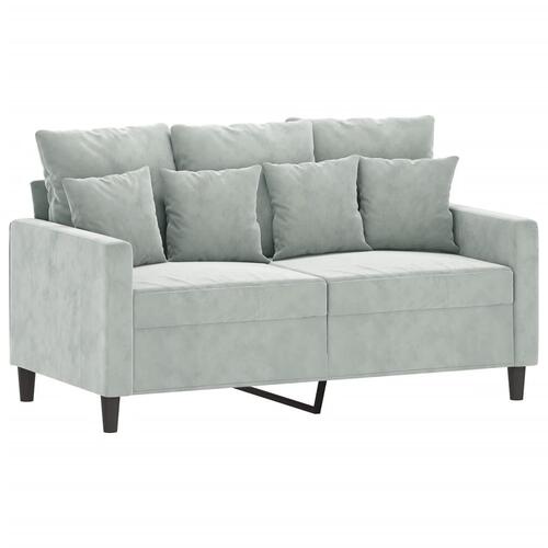 3 personers sofa med hynder velour lysegrå