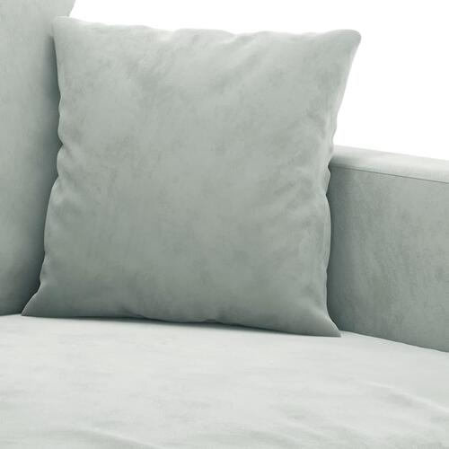3 personers sofa med hynder velour lysegrå