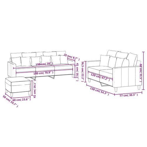 3 personers sofa med hynder velour lysegrå