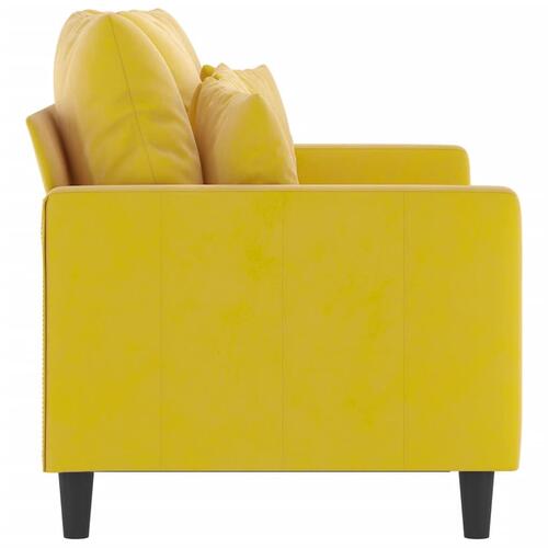 2-personers sofa 120 cm fløjl gul