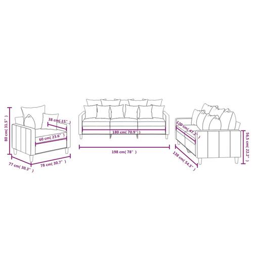 3 personers sofa med hynder velour lysegrå