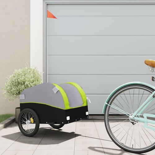 Cykelanhænger 30 kg jern sort og grøn
