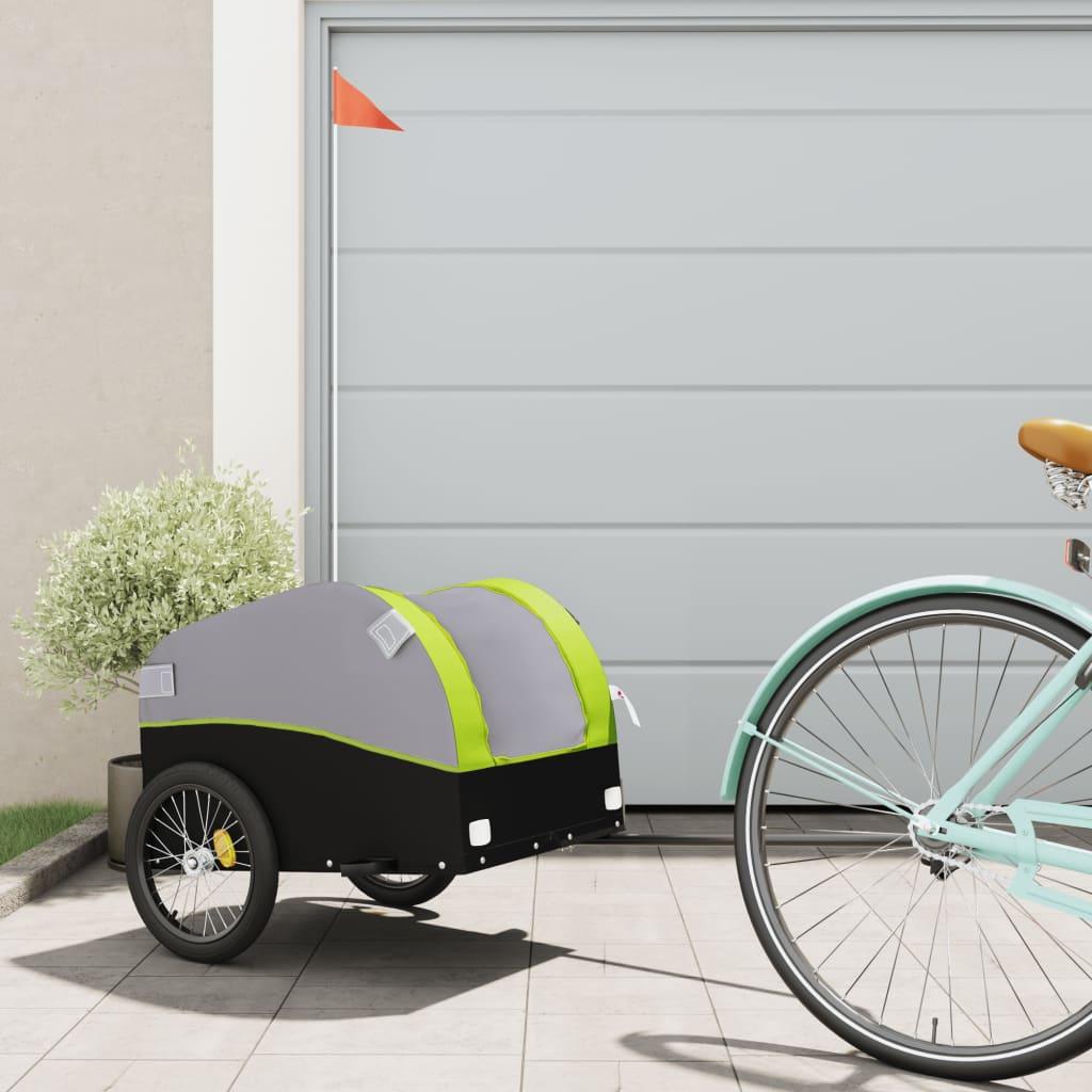 Cykelanhænger 30 kg jern sort og grøn