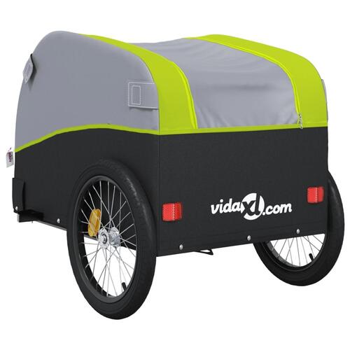 Cykelanhænger 30 kg jern sort og grøn