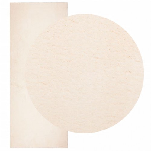 Gulvtæppe HUARTE 80×200 cm - kort luv, vaskbart, beige