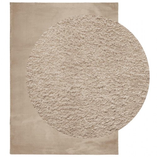 Gulvtæppe HUARTE 200×280 cm - kort luv, vaskbart, sandfarvet