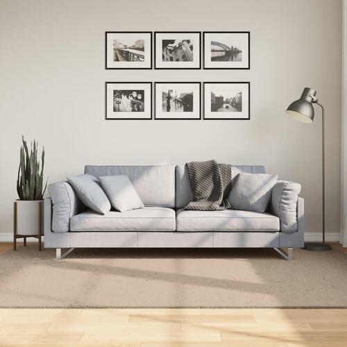 Gulvtæppe HUARTE 160x230 cm kort luv og vaskbart sandfarvet