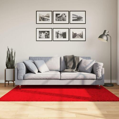 Gulvtæppe HUARTE 120x170 cm kort luv og vaskbart rød