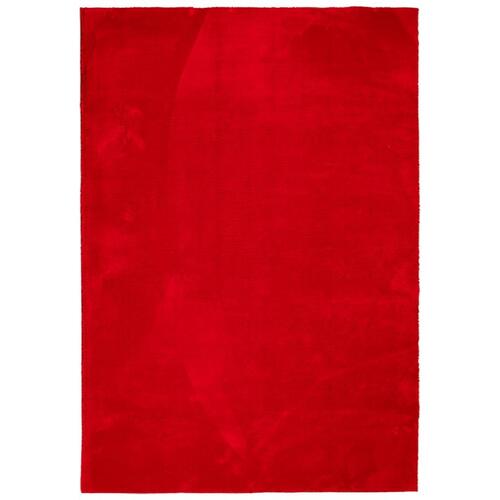 Gulvtæppe HUARTE 120x170 cm kort luv og vaskbart rød