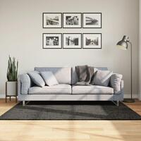 Gulvtæppe ISTAN 80x150 cm lang luv skinnende look antracitgrå
